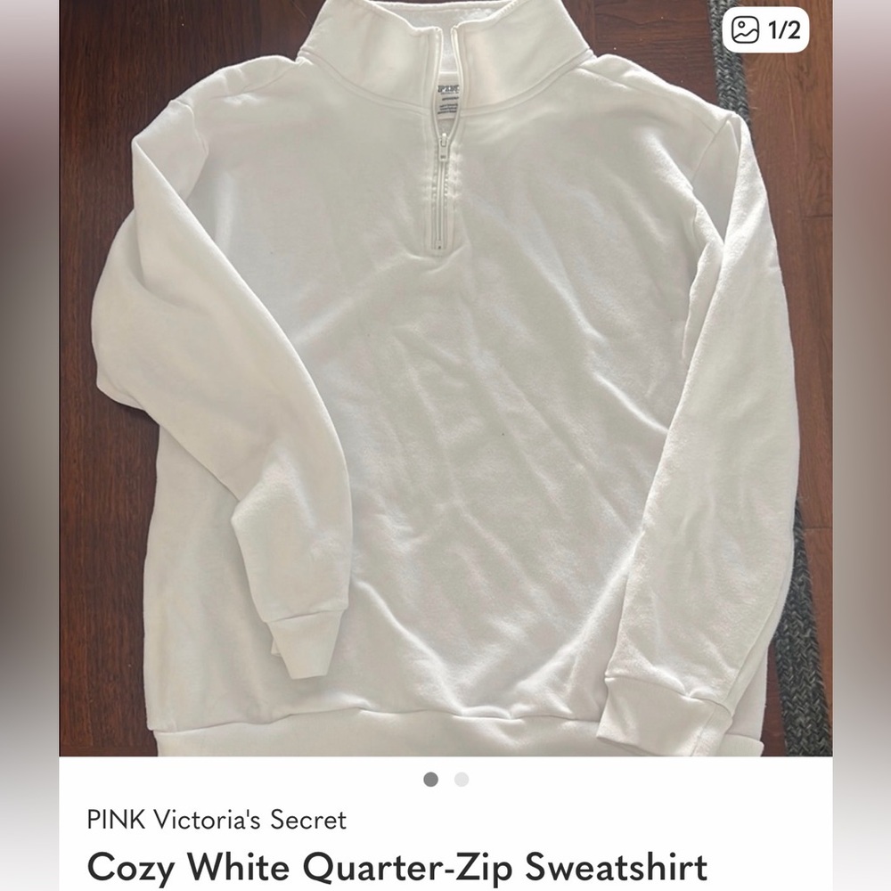 White Quarter-Zip Pullover - image 2
